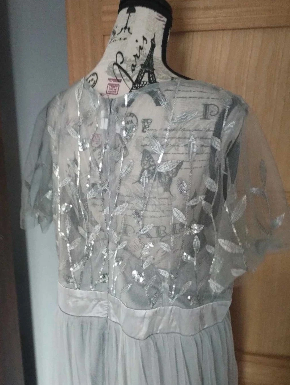 Vestido largo de fiesta con lentejuelas gris XXXL + zapatos de tacón P39 – photo 6